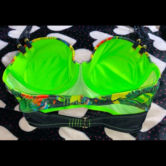 Tropical Toucan Print Bustier Bikini Top - Picture 3 of 3